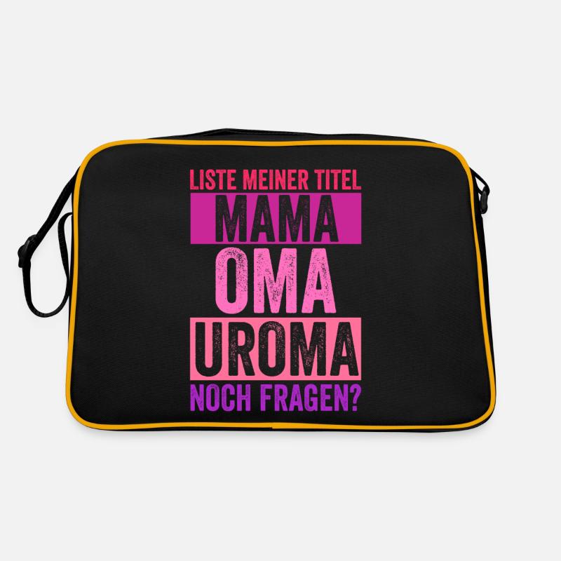 Mutter Mama Oma Uroma - Retro Tasche - Schwarz/Gold