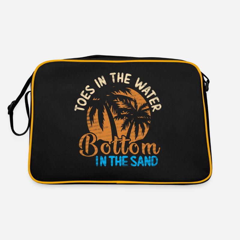 Orteils dans l’eau Fond Dans le sable Vacances à la plage Sac Retro