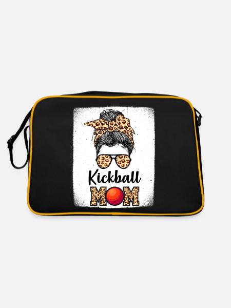 Kickball Spieler Mama - Retro Tasche - Schwarz/Gold - Hinten