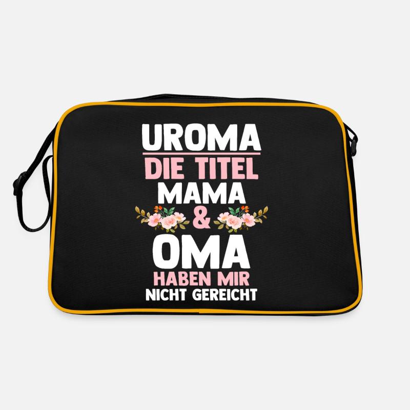 Mutter Mama Oma Uroma - Retro Tasche - Schwarz/Gold