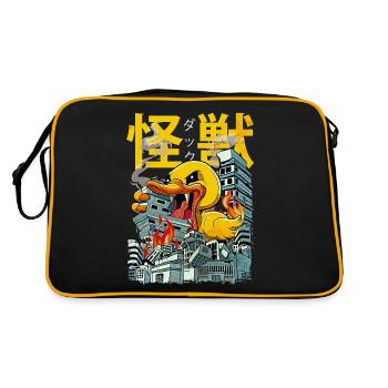 Kaiju Duck Japanese Anime Monster Rubber Duck - Retro Bag - black/gold - Back