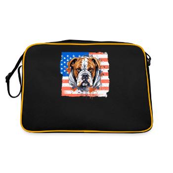 Boxer Dog Race Boxer Dogs USA Flag - Sac Retro - noir/or - Dos