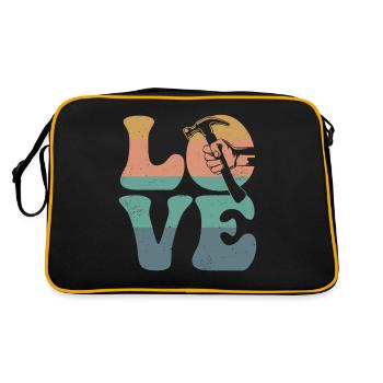 Carpenter Woodworking Woodworker Carpenter - Retro Bag - black/gold - Back