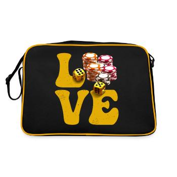 Casino Gambling Player Poker Chips LOVE - Sac Retro - noir/or - Dos