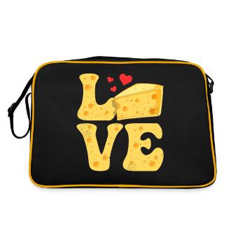 Fromage Gouda Feta Cheddar LOVE - Sac Retro - noir/or - Dos