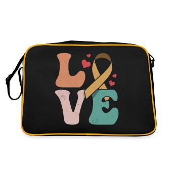Chemotherapy Radiation Chemo Survivor Ribbon LO - Retro Bag - black/gold - Back