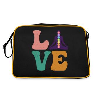 Chakra Healer Chakra Healing Reiki Master LOVE - Retro Bag - black/gold - Back