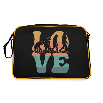 Charles Darwin Theory of Evolution LOVE - Retro Bag - black/gold - Back