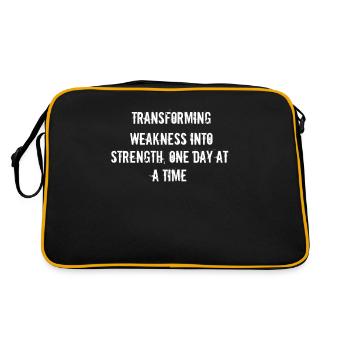 Fitness - Transforming weakness into strength, - Retro Bag - black/gold - Back