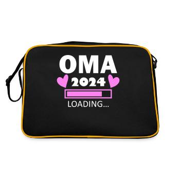 Oma 2024 - Oma werden - Oma loading 2024 - Retro Tasche - Schwarz/Gold - Hinten