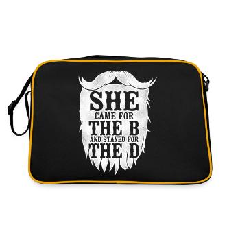 Amoureux de la barbe Homme barbu Elle est venue - Sac Retro - noir/or - Dos
