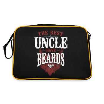 Beard Lover Bearded Man Uncle - Retro Tasche - Schwarz/Gold - Hinten