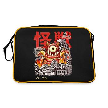 Kaiju Bacon Japanese Anime Monster Eyeball - Retro Bag - black/gold - Back
