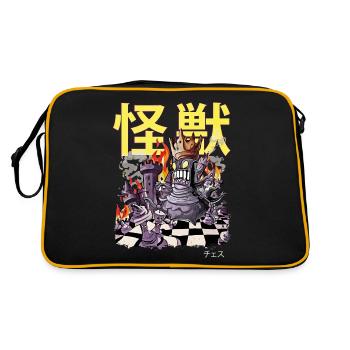 Kaiju Chess Queen Japanese Anime Monster - Retro Bag - black/gold - Back