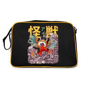 Kaiju Flying Eyeball Japanese Anime Monst - Retro Bag - black/gold - Back