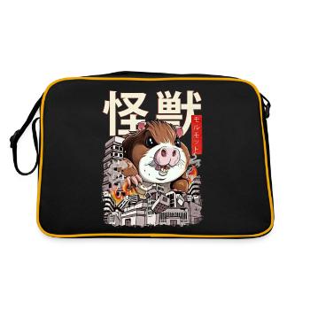 Kaiju Guinea Pig Japanese Anime Monster Nage - Retro Bag - black/gold - Back