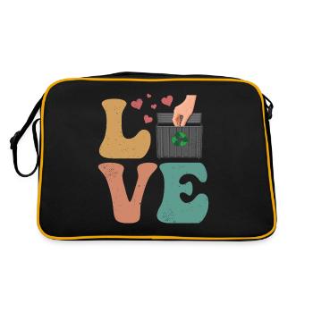 benne à ordures plongée Garbage Diver Trash Picker LOVE - Sac Retro - noir/or - Dos