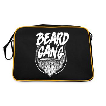 Beard Lover Bearded Man Beard Gang - Retro Tasche - Schwarz/Gold - Hinten