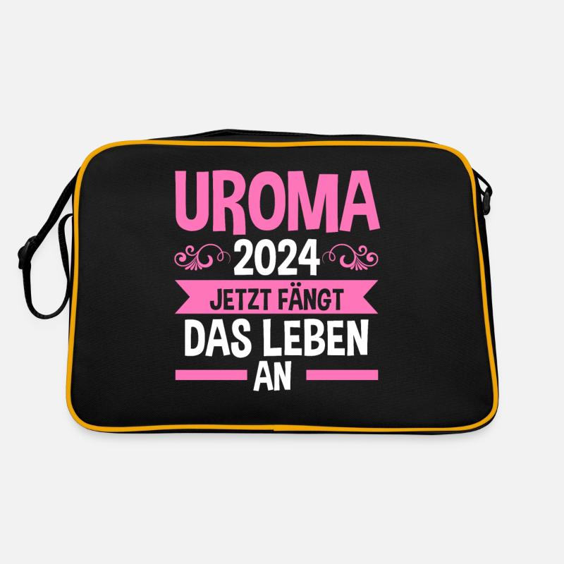 Urgroßmutter 2024 Uroma - Retro Tasche - Schwarz/Gold