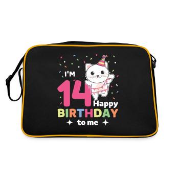 Chat pour 14 ans pour les enfants de quatorze ans - Sac Retro - noir/or - Dos