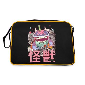 Kaiju Bubble Tea Japanese Anime Monster Boba - Retro Bag - black/gold - Back
