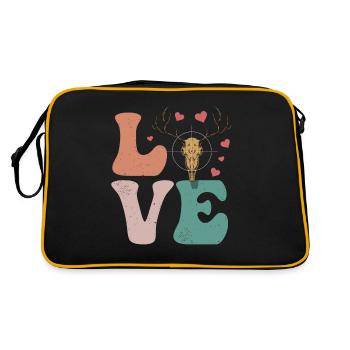 Hirschjagd Jäger Buck LOVE - Retro Tasche - Schwarz/Gold - Hinten