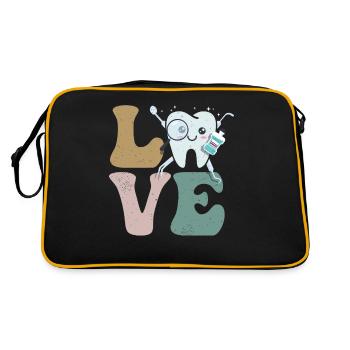 Dentist Dental Assistant Hygiene - Retro Bag - black/gold - Back