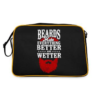 Beard Lover Bearded Man Ginger - Retro Bag - black/gold - Back