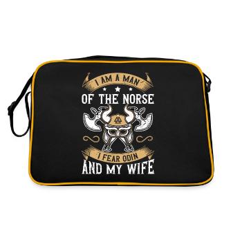 Je suis un homme des Scandinaves Je crains Odin et ma femme - Sac Retro - noir/or - Dos