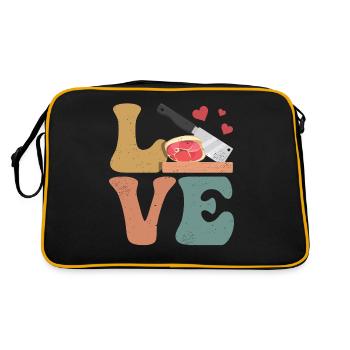 Hachette de viande de boucher LOVE - Sac Retro - noir/or - Dos