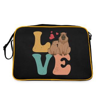 Capybara Capibara LOVE - Retro Bag - black/gold - Back