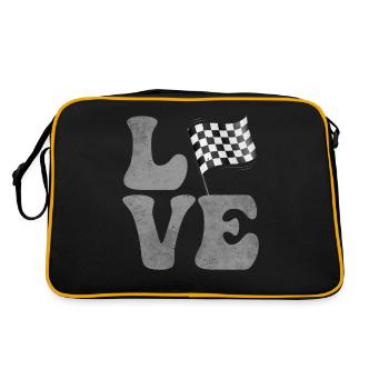 Car Racing Car Car Driver LOVE - Retro Bag - black/gold - Back