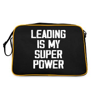 Führen ist meine Superkraft - Lustig - Retro Tasche - Schwarz/Gold - Hinten