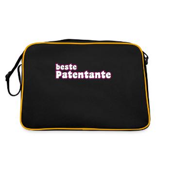 beste Patentante - Retro Tasche - Schwarz/Gold - Hinten