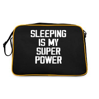 Schlafen ist meine Superkraft - Retro Tasche - Schwarz/Gold - Hinten