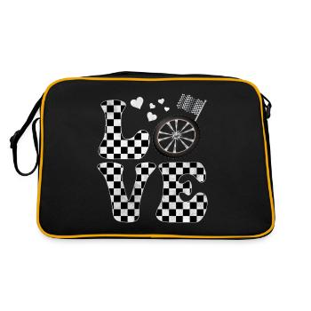 Drag Racing Drag Race LOVE - Retro Tasche - Schwarz/Gold - Hinten
