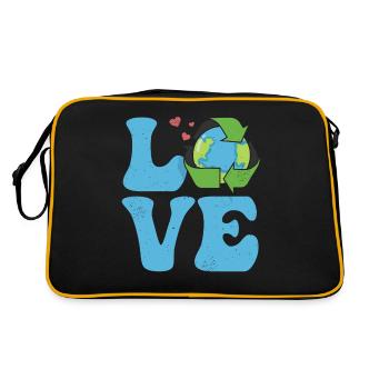 Ecologiste Ecologie Environnement LOVE - Sac Retro - noir/or - Dos