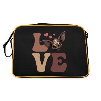 El Chupacabra Kryptide Kryptozoologie LIEBE - Retro Tasche - Schwarz/Gold - Hinten