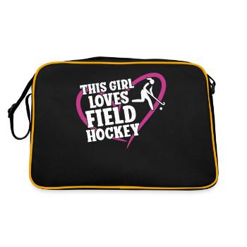 Hockey sur gazon Cette fille aime le terrain - Sac Retro - noir/or - Dos