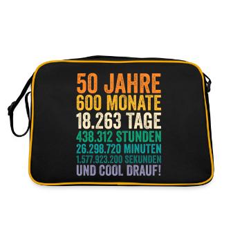 50 Jahre Fünfundvierzigster Geburtstag - Retro Tasche - Schwarz/Gold - Hinten