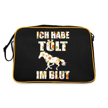 Isländer Islandpferd Islandpferde Geschenk - Sac Retro - noir/or - Dos