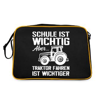 Traktor Trecker Traktoren Geschenk - Sac Retro - noir/or - Dos