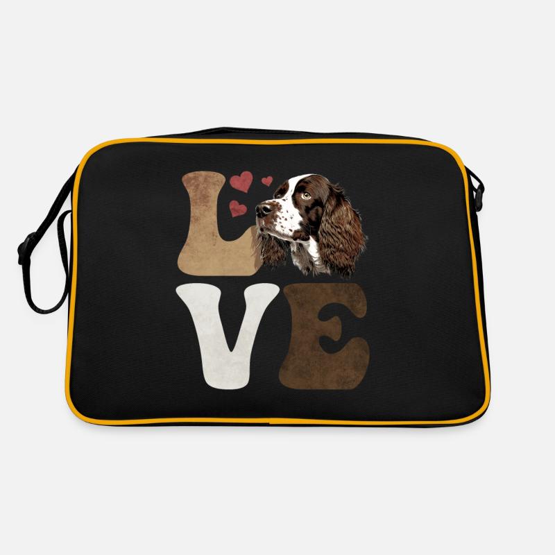 English Springer Spaniel Hund LIEBE Retro Tasche