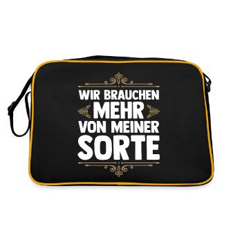 Wir brauchen mehr von meiner Sorte - Retro Tasche - Schwarz/Gold - Hinten