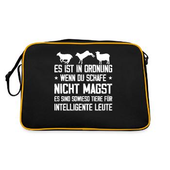 Schafe Schaf Schäfer Geschenk - Sac Retro - noir/or - Dos