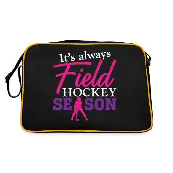 Field Hockey It's Always Field - Retro Tasche - Schwarz/Gold - Hinten