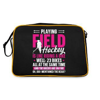 Field Hockey Playing Field Hockey - Retro Tasche - Schwarz/Gold - Hinten