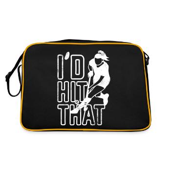 Field Hockey Watercolor I'd Hit - Retro Tasche - Schwarz/Gold - Hinten
