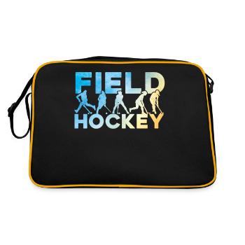 Field Hockey Watercolor Field - Retro Bag - black/gold - Back
