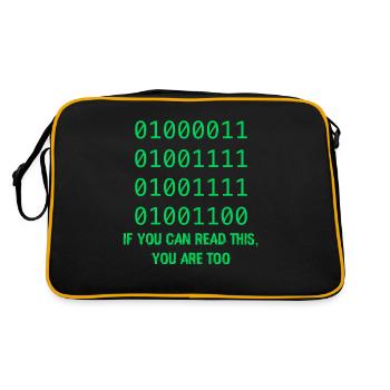 Computer Binary Code Developers Gift - Retro Bag - black/gold - Back